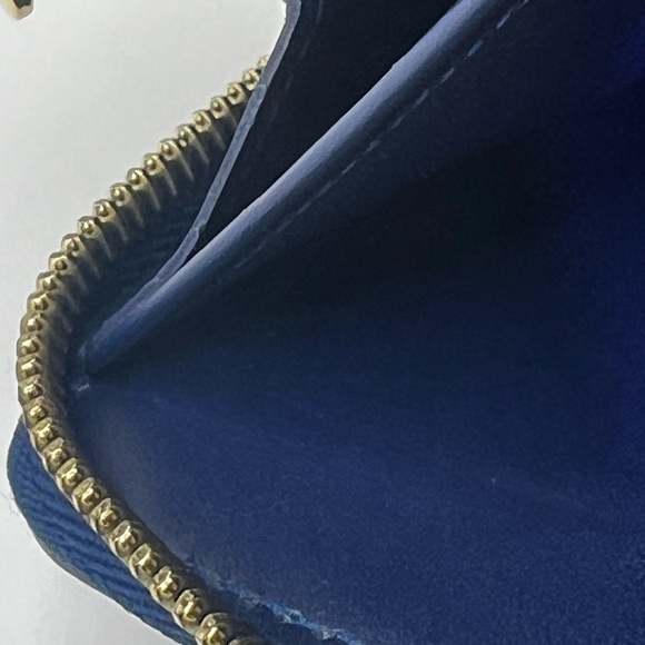 GUG Louis Vuitton Rare Vernis Blue Floral IKAT Zippy Wallet - Picture 10 of 11